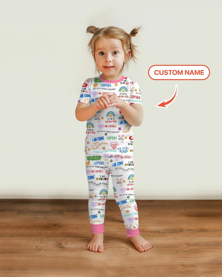 Zweiteiliges, kurzärmliges Pyjama-Set mit Marienkäfern