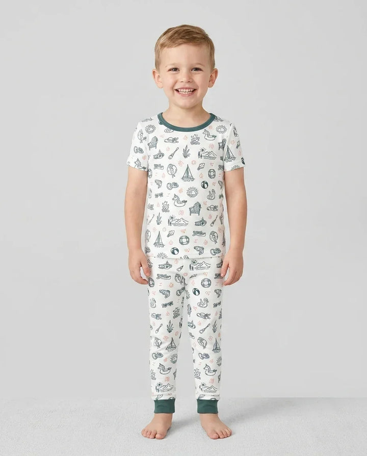 Zweiteiliges, kurzärmliges Pyjama-Set mit Marienkäfern