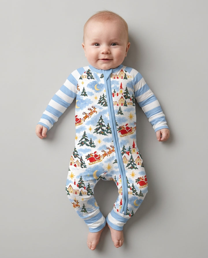Whimsical Santa's Winter Village Bamboo Convertible Zippy