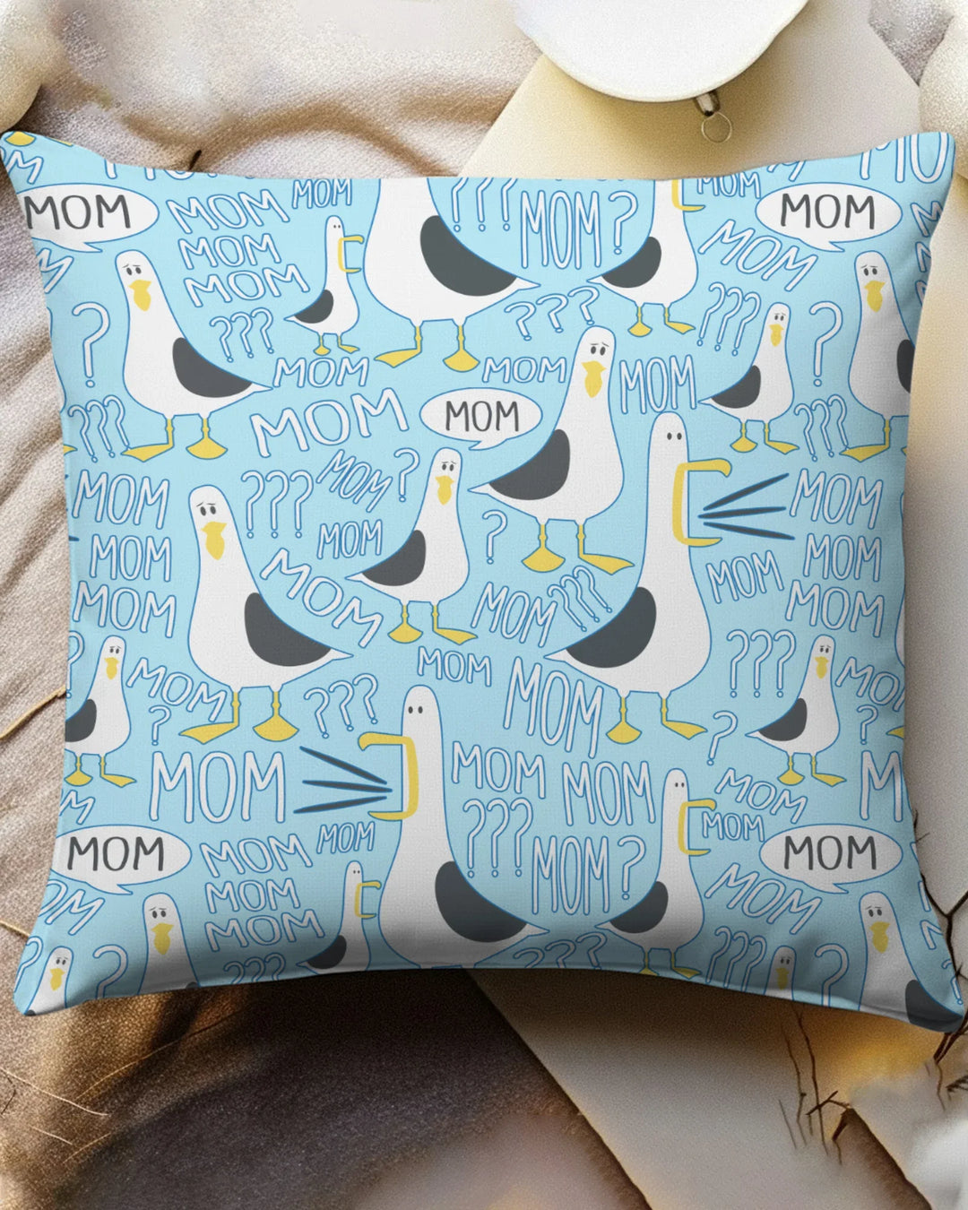 Funny Seagull MOM Bamboo Pillow Case