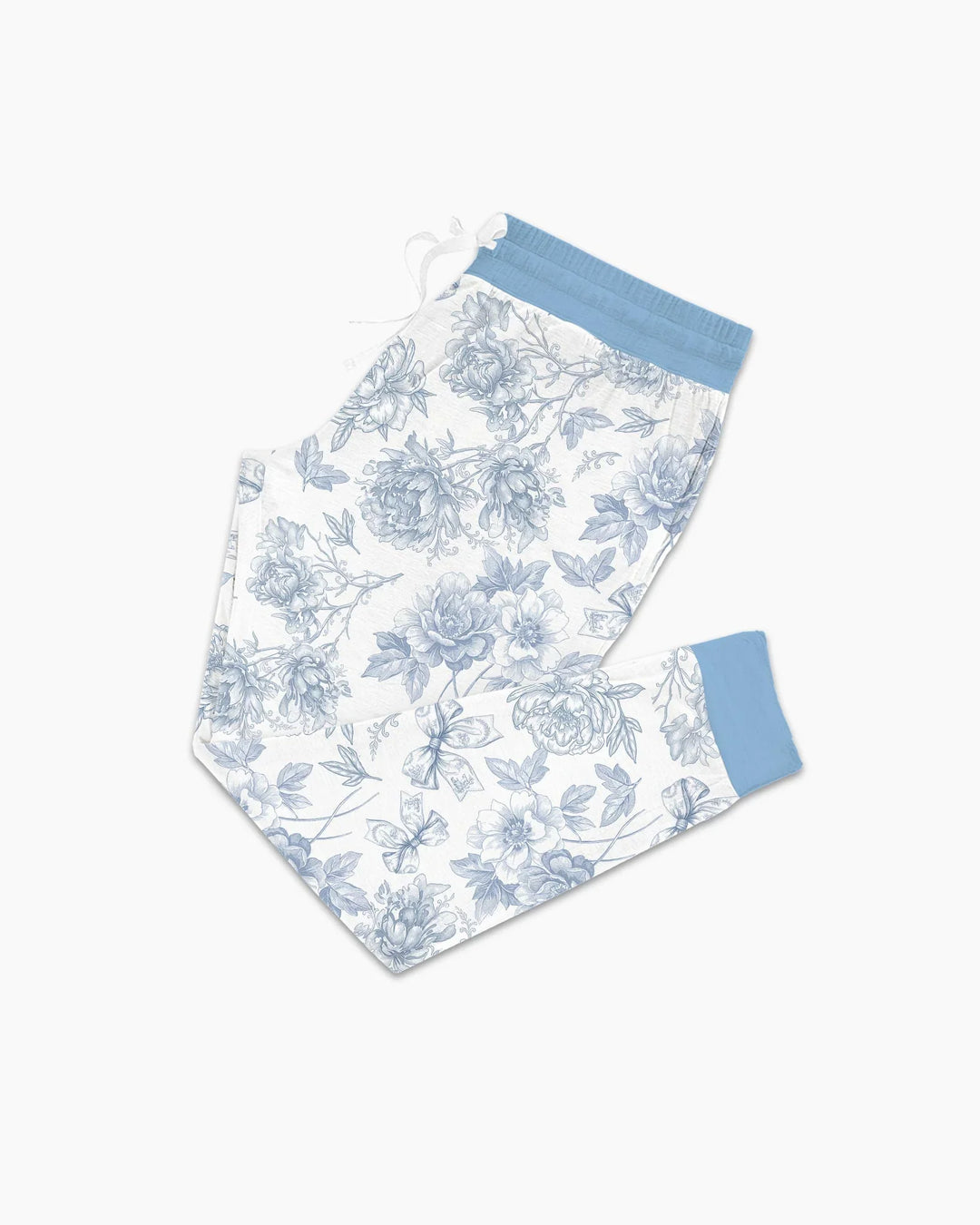 Maßgeschneidertes, besticktes „Mommy and Me“ Toile de Jouy Schlafanzugset aus Bambus für Damen