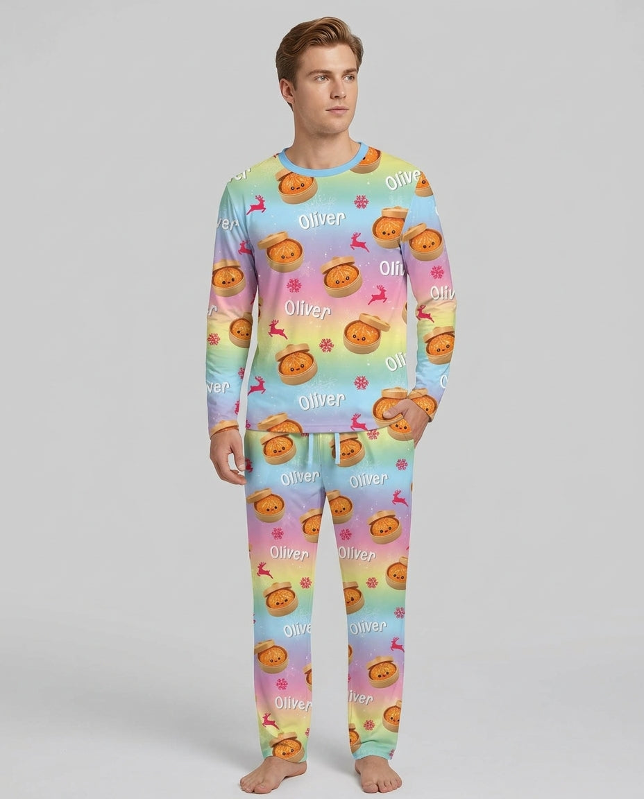 Christmas Cutie Dumpling Bamboo Men's Pajama Set