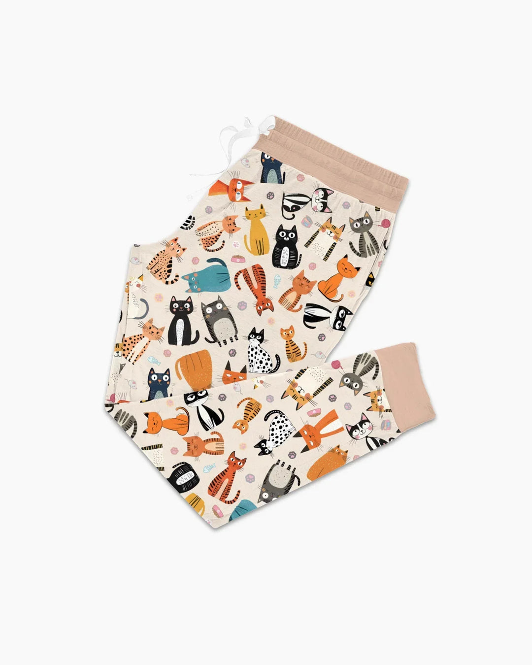 Goofy Schabernack Katzenfamilie Passender Pyjama aus Bambus für Damen