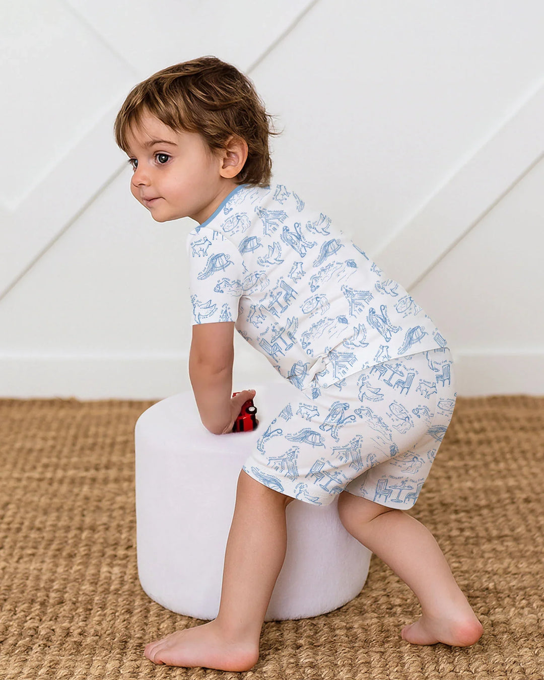 Psalm 23 Sketch Bamboo Two Piece Short Sleeve Shorts Pajama Set