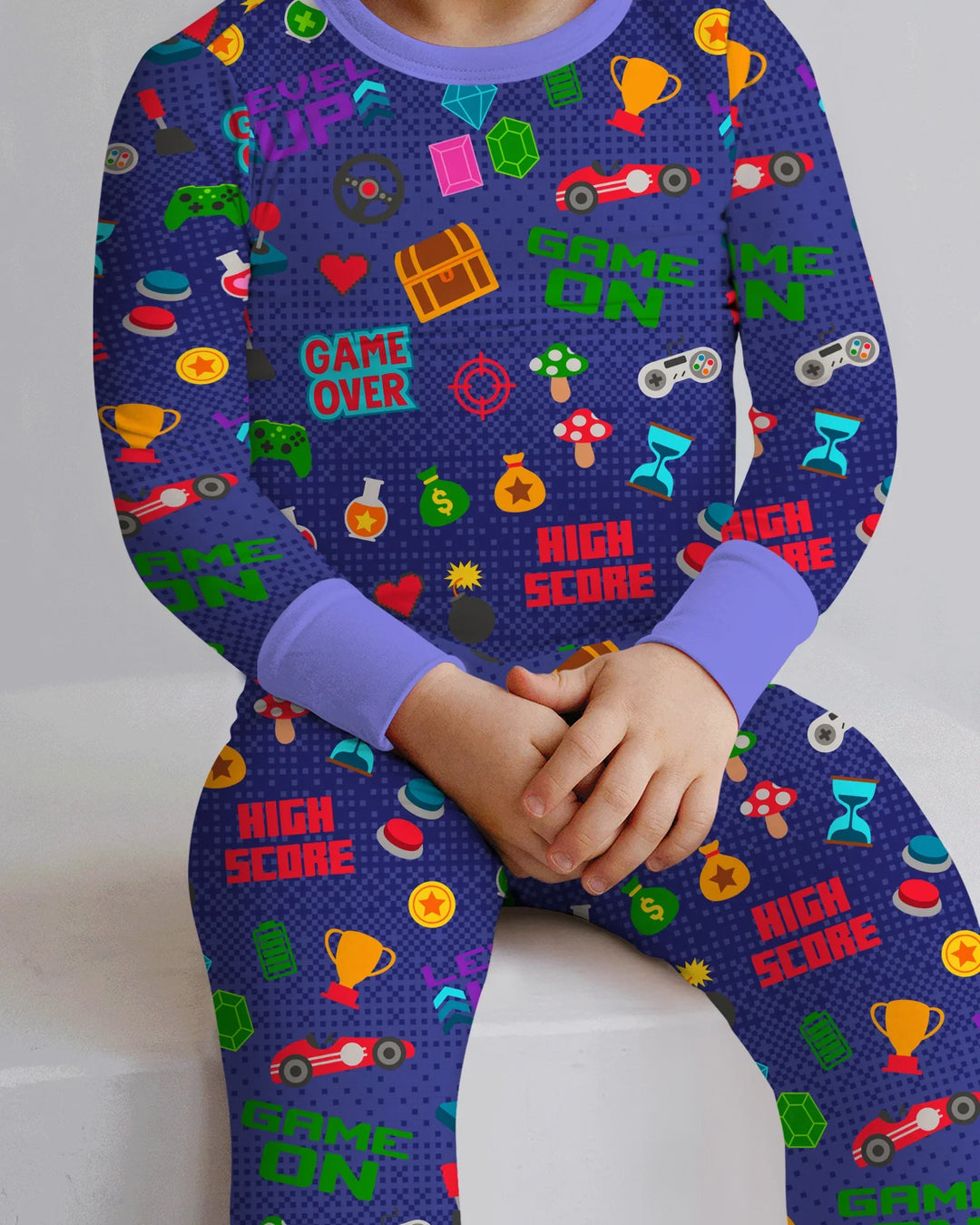 Zweiteiliges Langarm-Pyjama-Set mit Sommerfrüchten