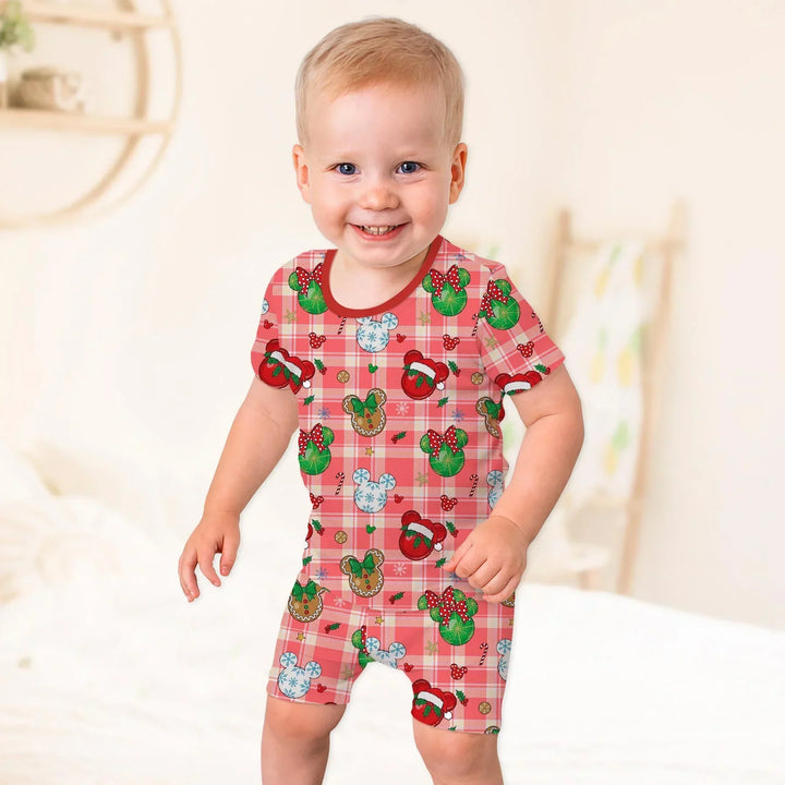 Template Zweiteiliges Pyjama-Set mit kurzen Ärmeln und Shorts