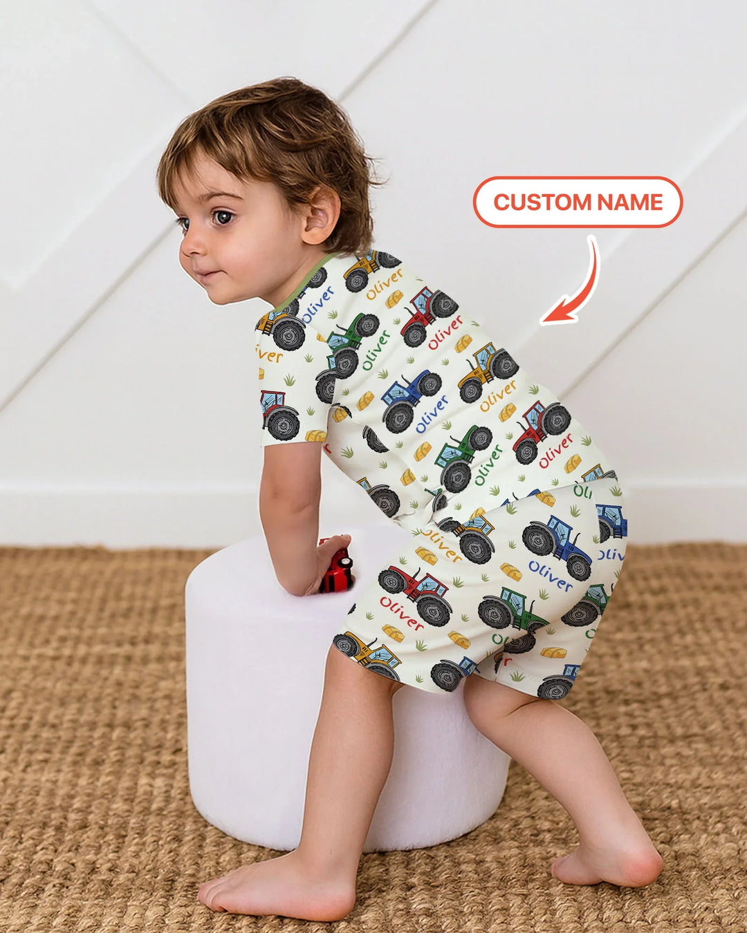 Zweiteiliges Pyjama-Set mit kurzen Ärmeln und Shorts im Sommer-Design