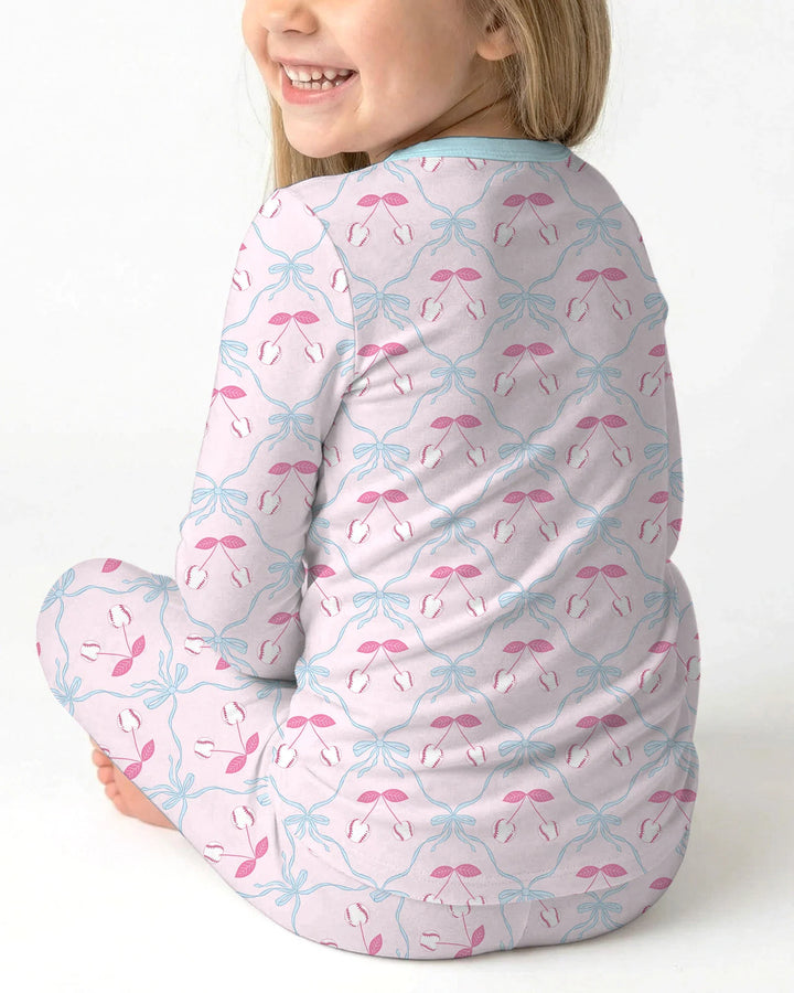 Zweiteiliges Langarm-Pyjama-Set mit Sommerfrüchten