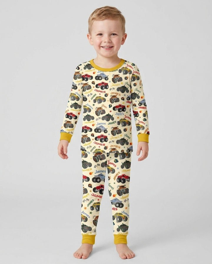 Zweiteiliges Langarm-Pyjama-Set mit Sommerfrüchten