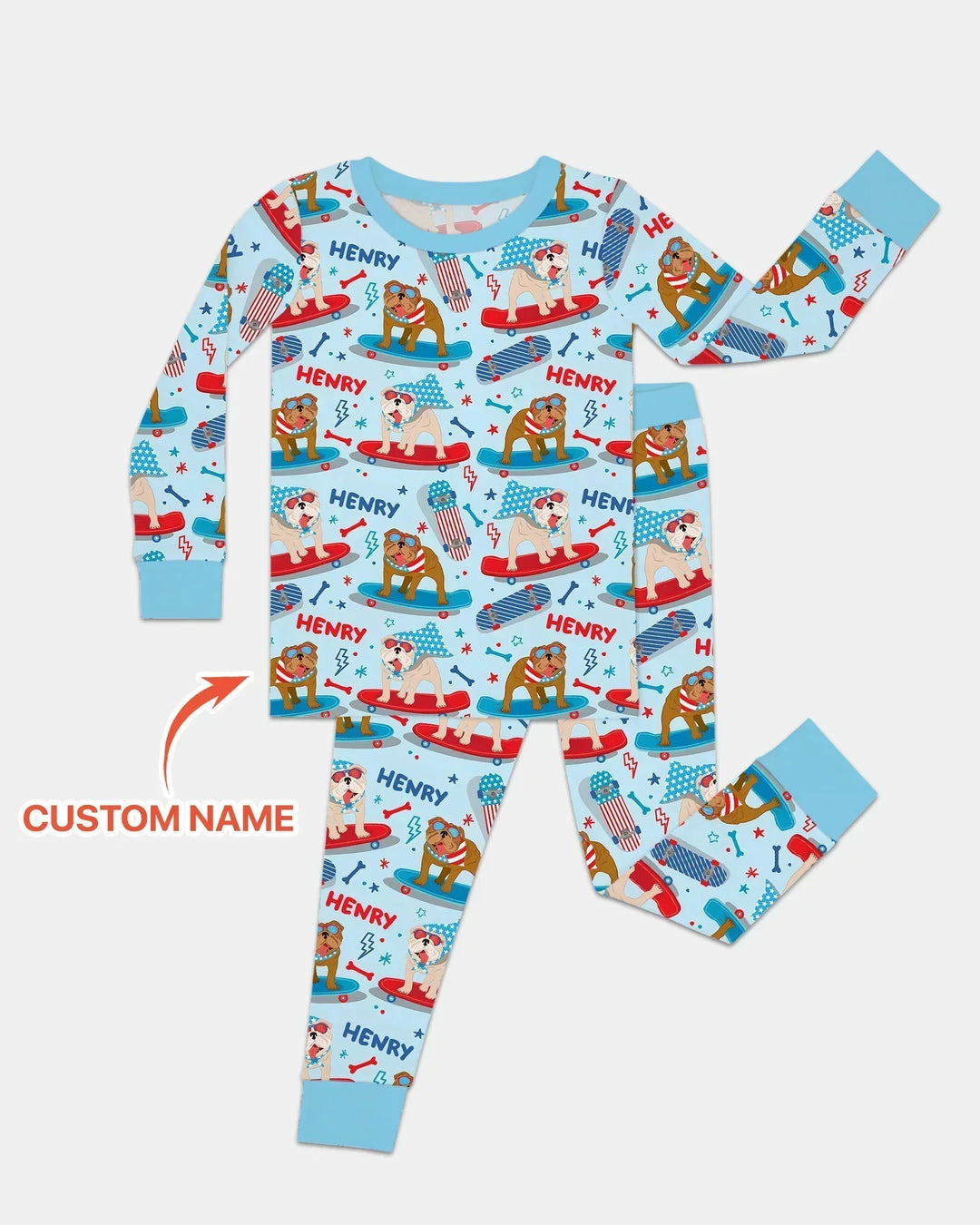 Zweiteiliges Langarm-Pyjama-Set mit Sommerfrüchten