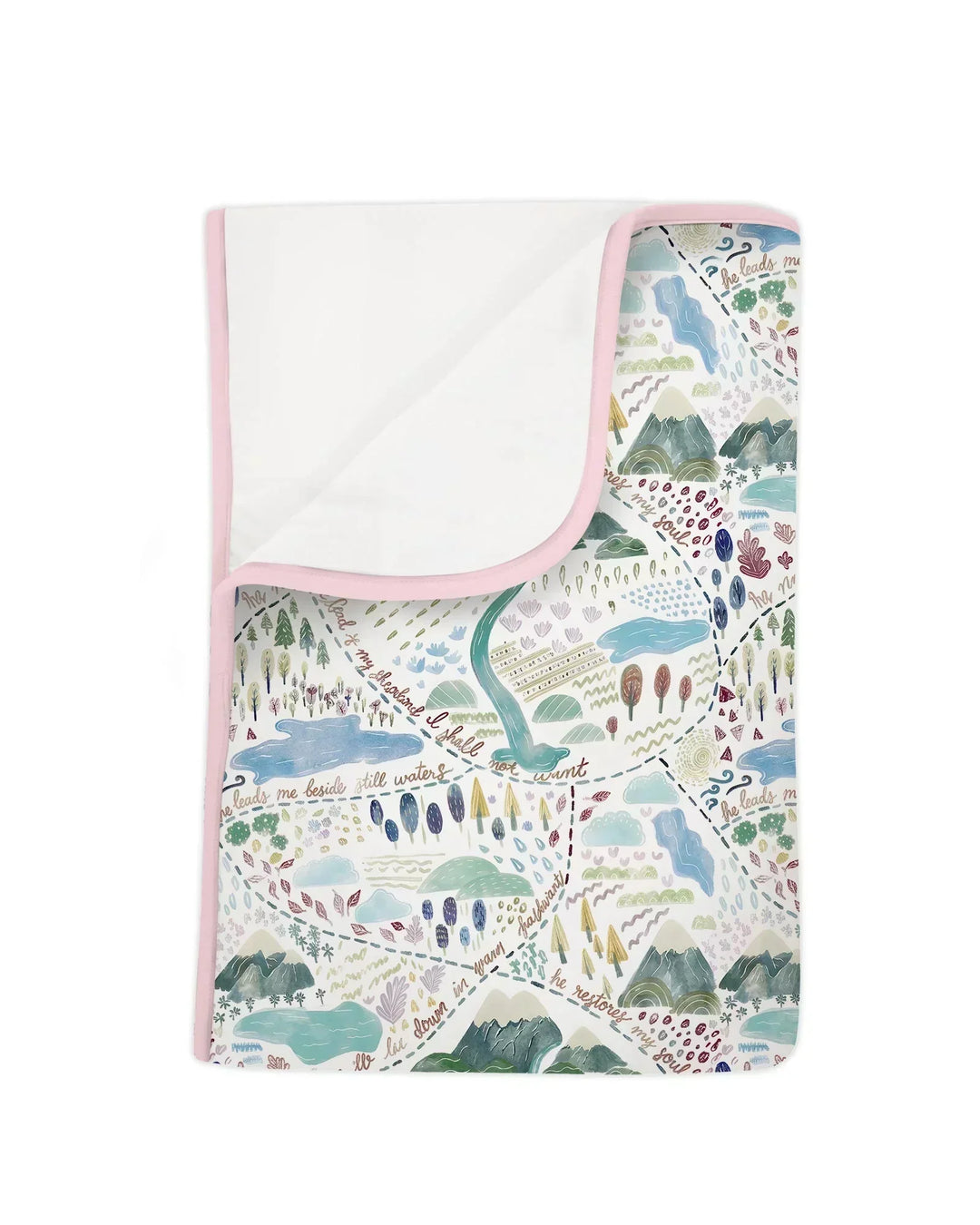 Whimsical Psalms 23 Map Bamboo Blanket