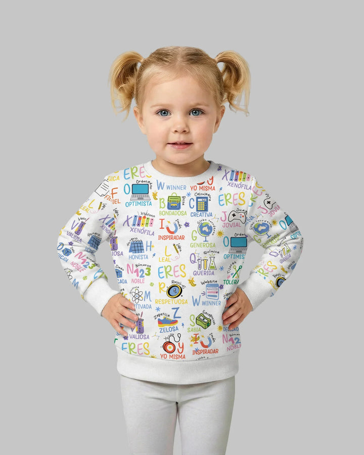 Du bist spanisches Alphabet Version Bambus Rundhals-Sweatshirt