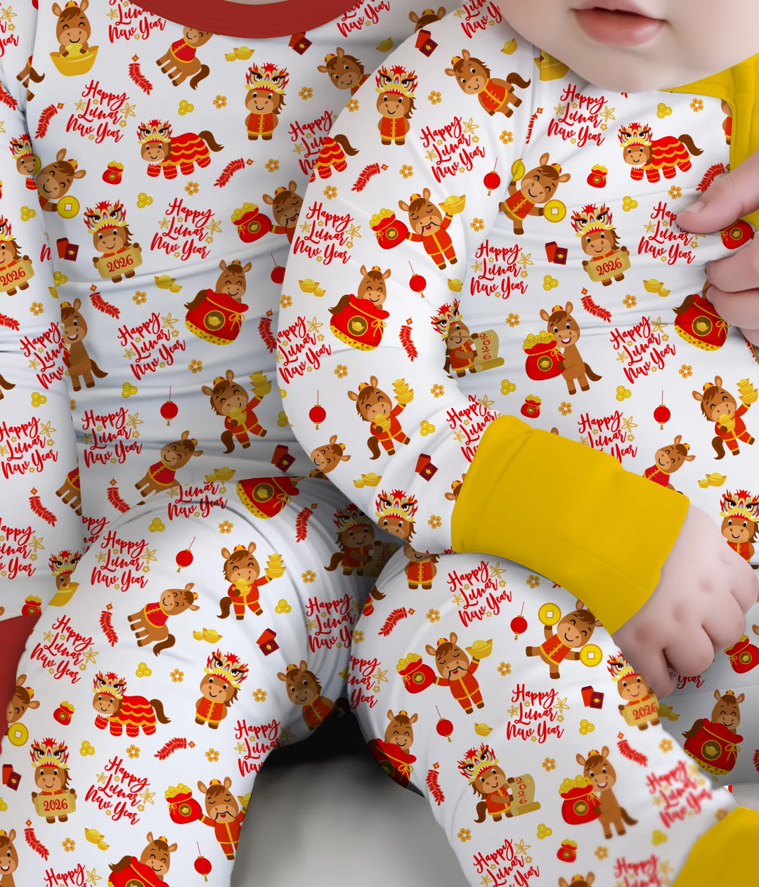 Zweiteiliges Langarm-Pyjama-Set mit Sommerfrüchten