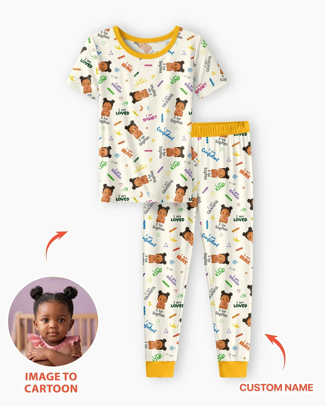 Zweiteiliges, kurzärmliges Pyjama-Set mit Marienkäfern