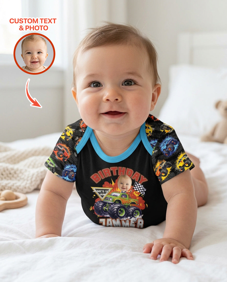 Birthday Truck Rally Bamboo Bodysuit