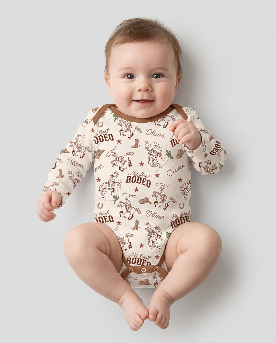 Gerippte Babykleidung mit individuellem Foto - Weich &amp; Skizzenhaft