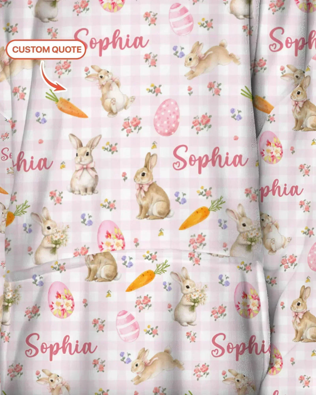 Personalisierte Bunny Garden Bambus Decken-Hoodie