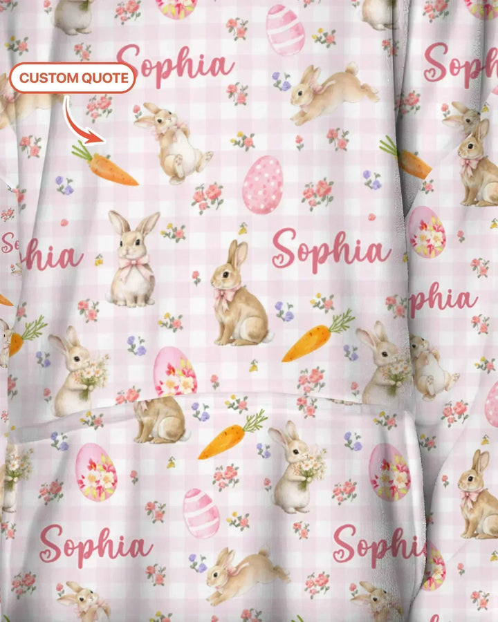 Personalisierte Bunny Garden Bambus Decken-Hoodie