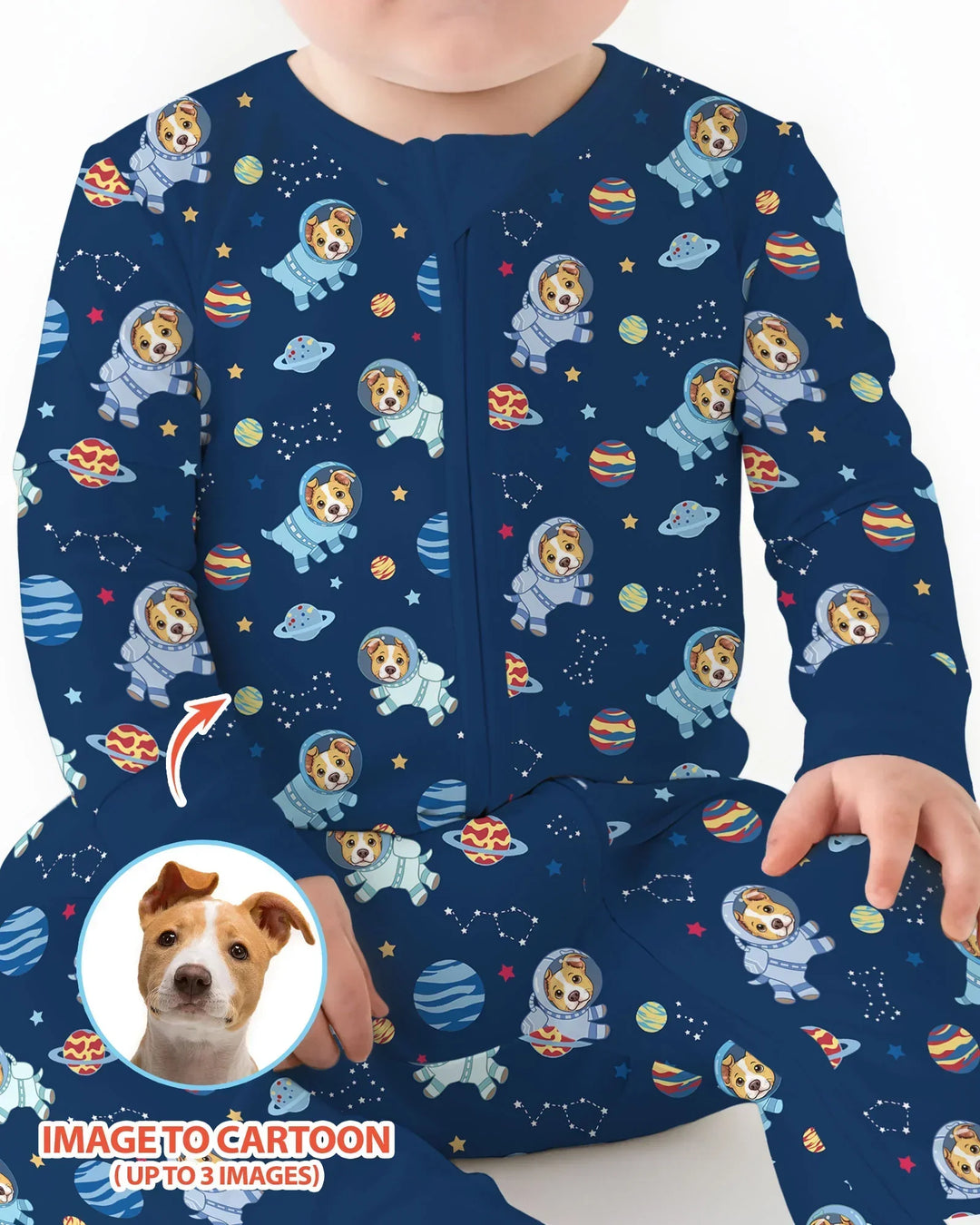 Astronaut Custom Pet Image Family Matching Bamboo Convertible Zippy