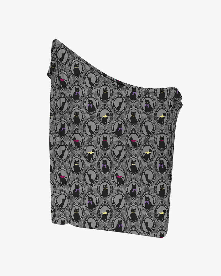Midnight Cat Parade swaddle blanket