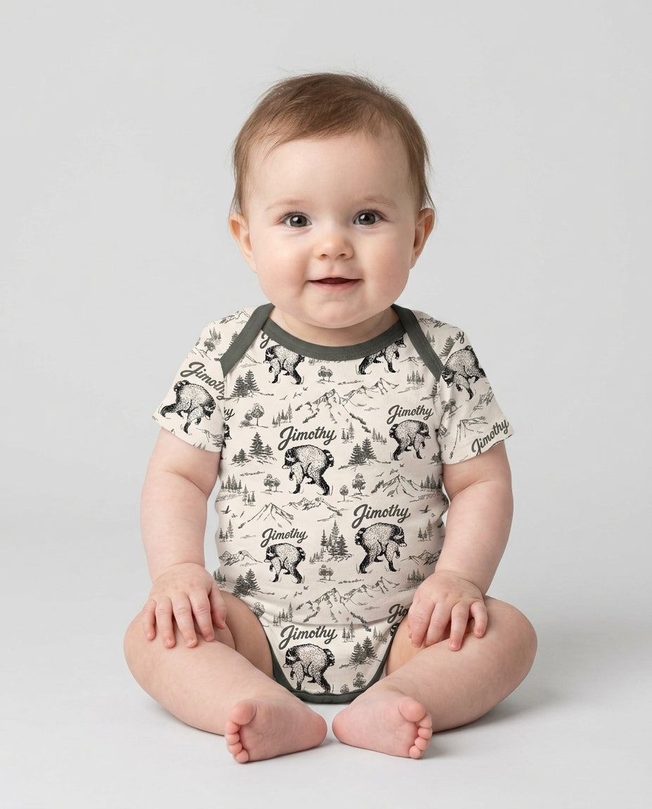 Gerippte Babykleidung mit individuellem Foto - Weich &amp; Skizzenhaft