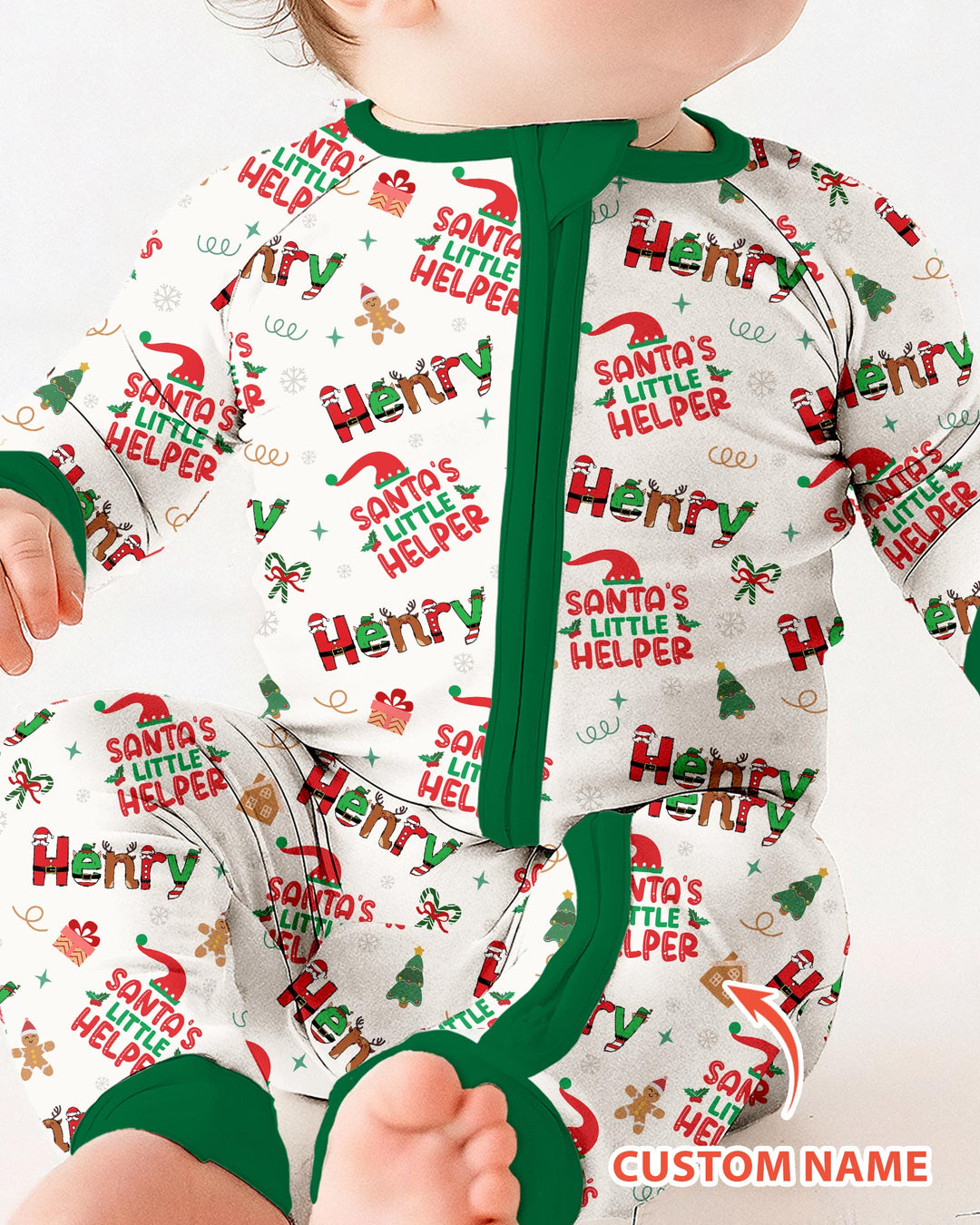 Personalized Santa's Little Helper Bamboo Convertible Zippy