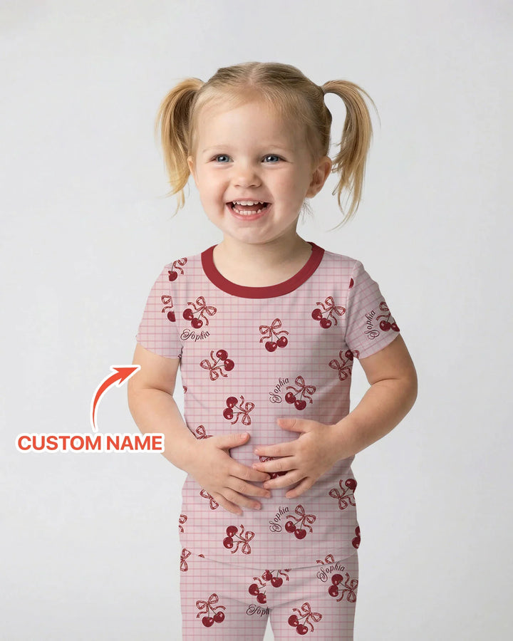 Zweiteiliges, kurzärmliges Pyjama-Set mit Marienkäfern