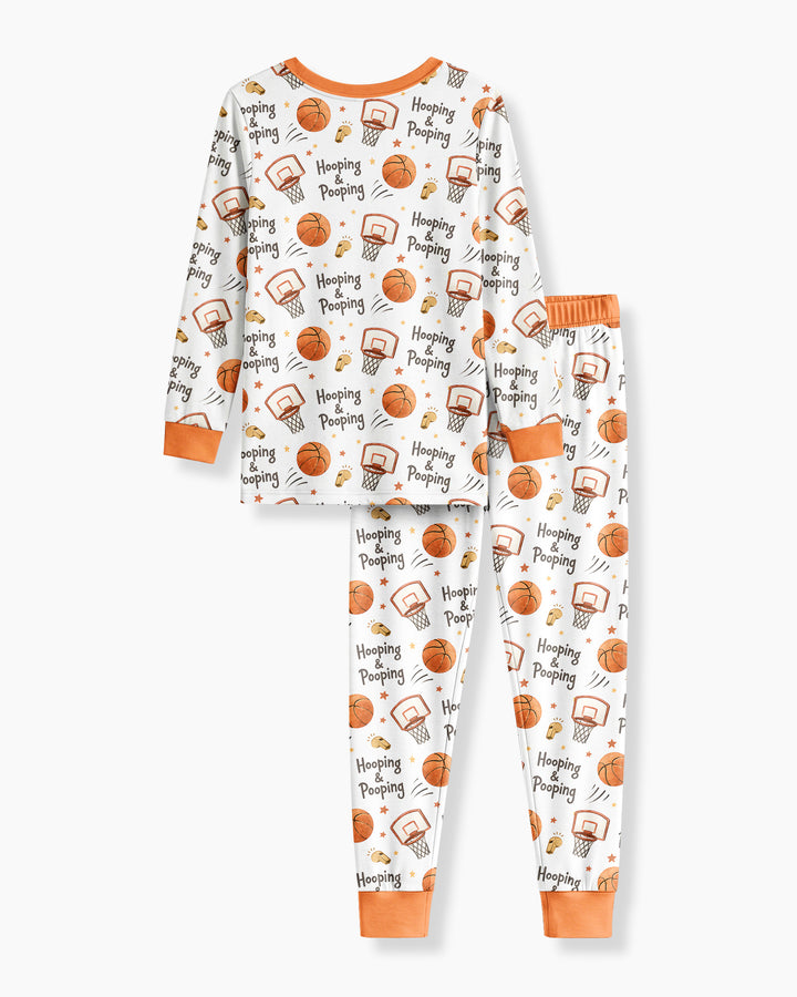 Zweiteiliges Langarm-Pyjama-Set mit Sommerfrüchten