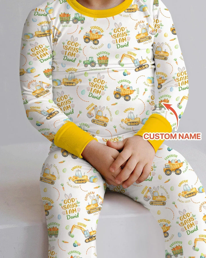 Zweiteiliges Langarm-Pyjama-Set mit Sommerfrüchten