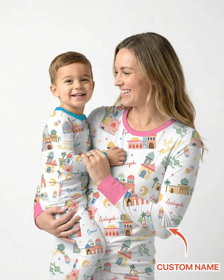 Eid Mubarak Personalisierter Bambus Damen Pyjama-Set