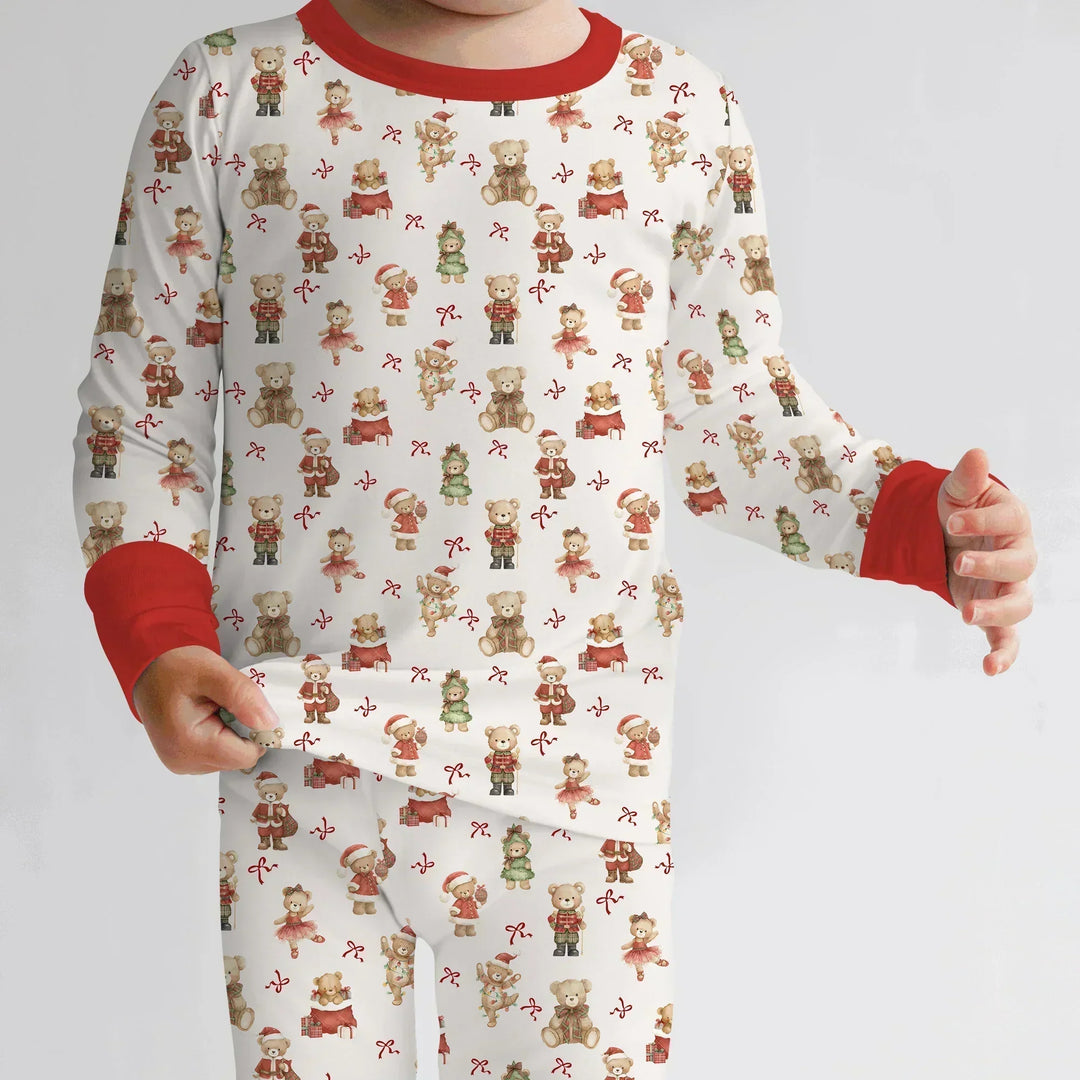 Zweiteiliges Langarm-Pyjama-Set mit Sommerfrüchten