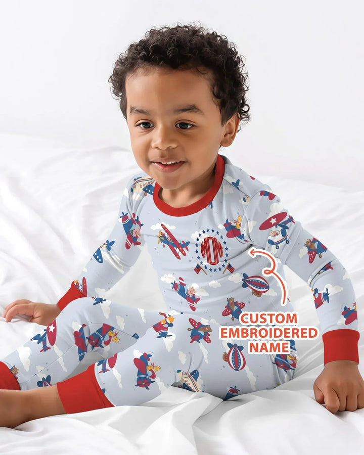 Zweiteiliges Langarm-Pyjama-Set mit Sommerfrüchten