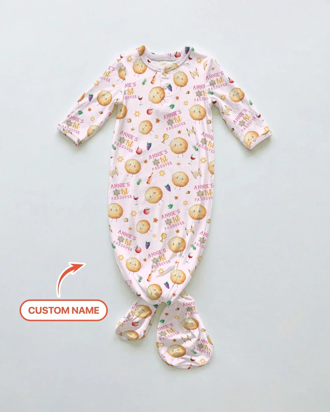 Custom Name 1st Passover Bamboo Knot Gown