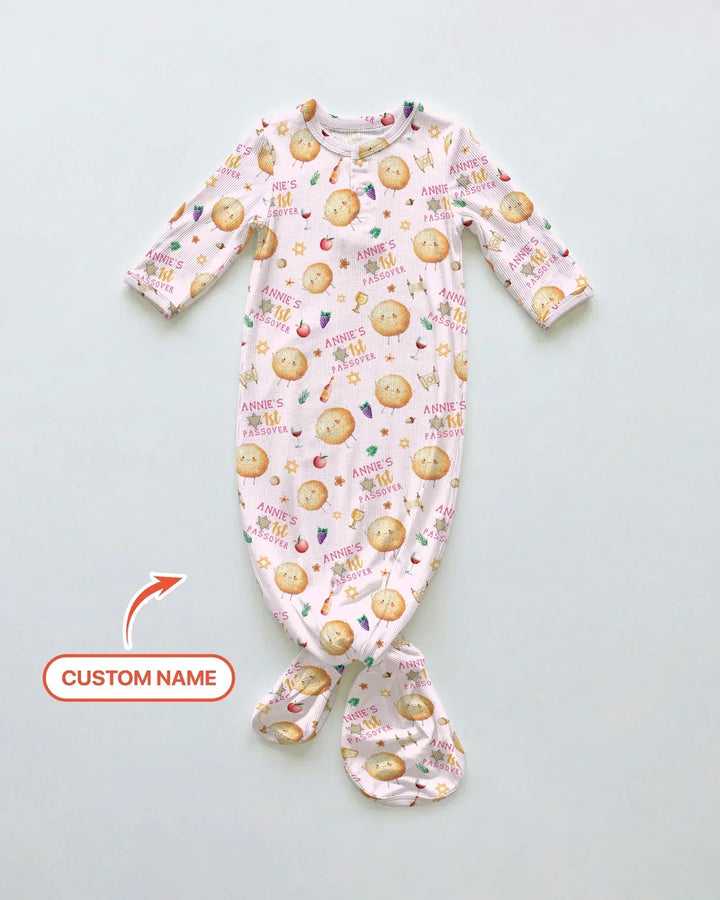 Custom Name 1st Passover Bamboo Knot Gown