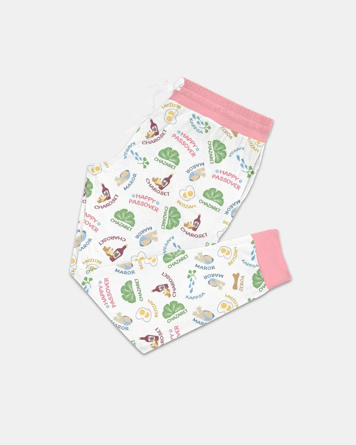 Fröhliches Pessach-Passendes Familien-Bambus-Damen-Pyjama-Set