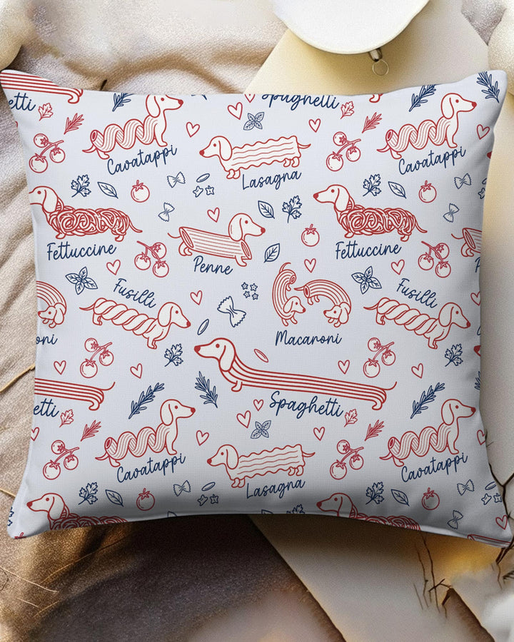 Funny Dachshund Pasta Pups Bamboo Pillow Case