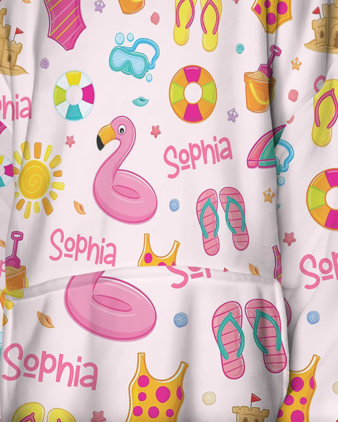 Personalisierte Sommer-Bambus-Decken-Kapuzenjacke „Summer is Fun“
