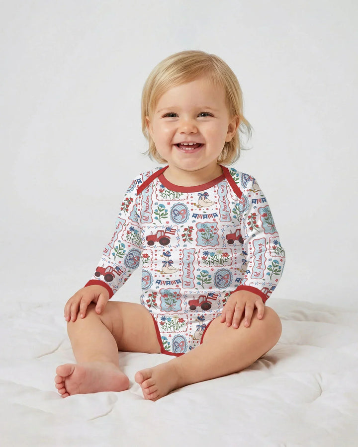 Gerippte Babykleidung mit individuellem Foto - Weich &amp; Skizzenhaft