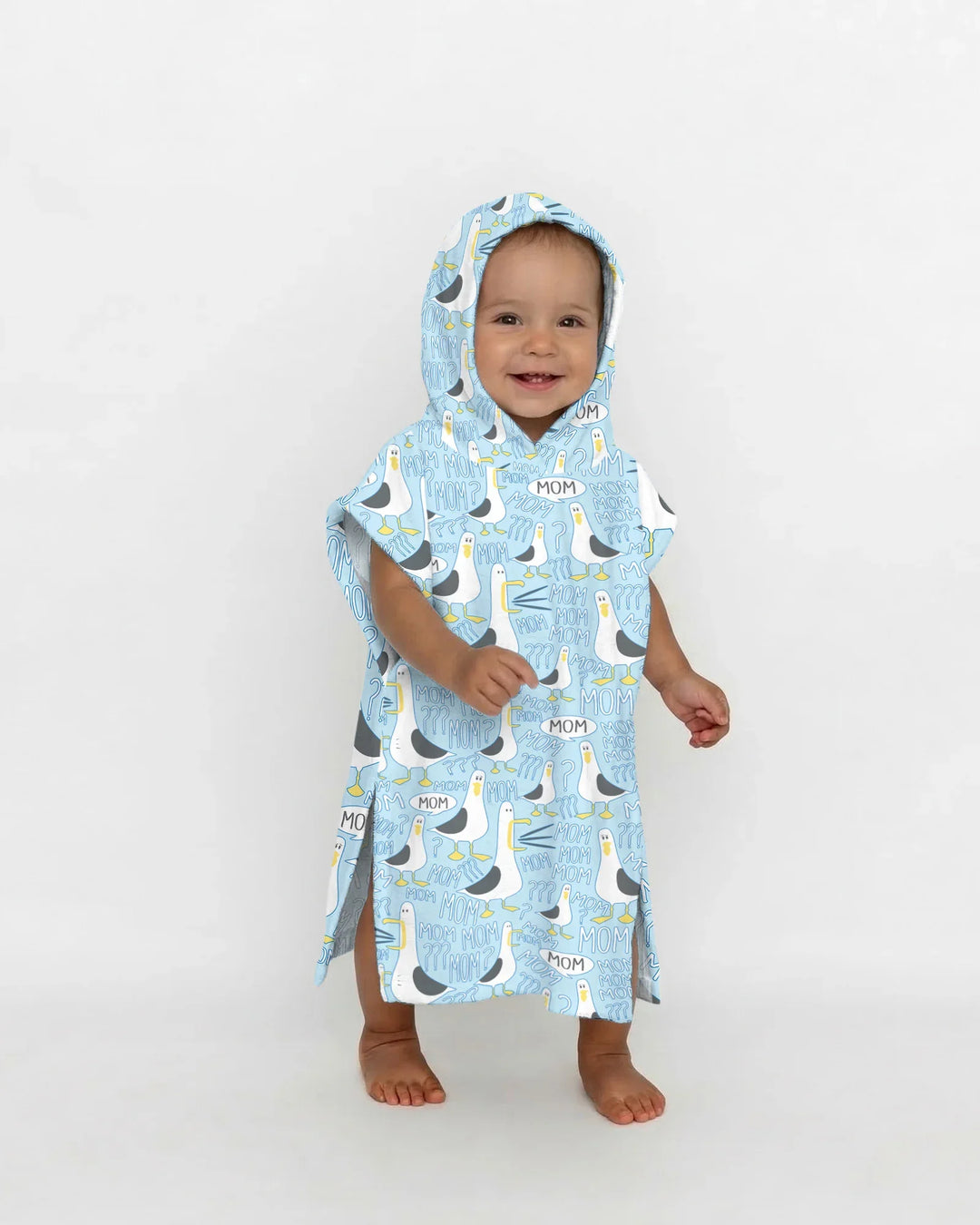 Funny Seagull MOM Bamboo Swim Poncho