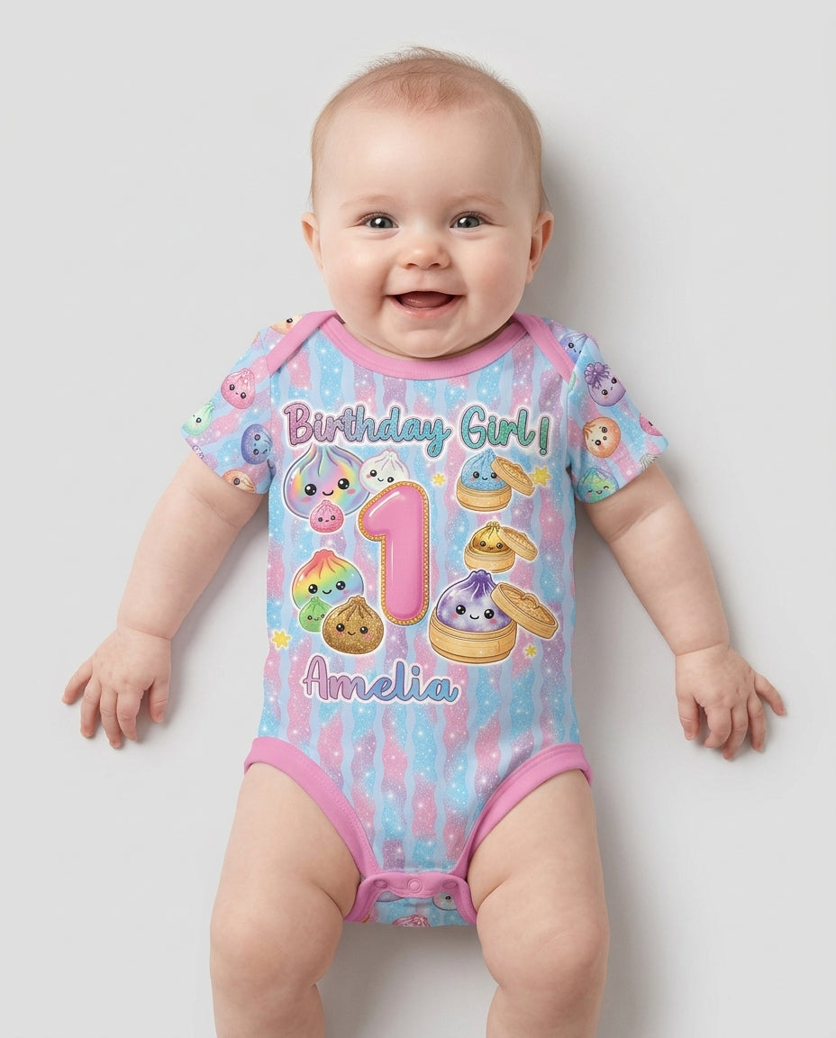 Squishy Birthday Custom Name & Age Bamboo Bodysuit
