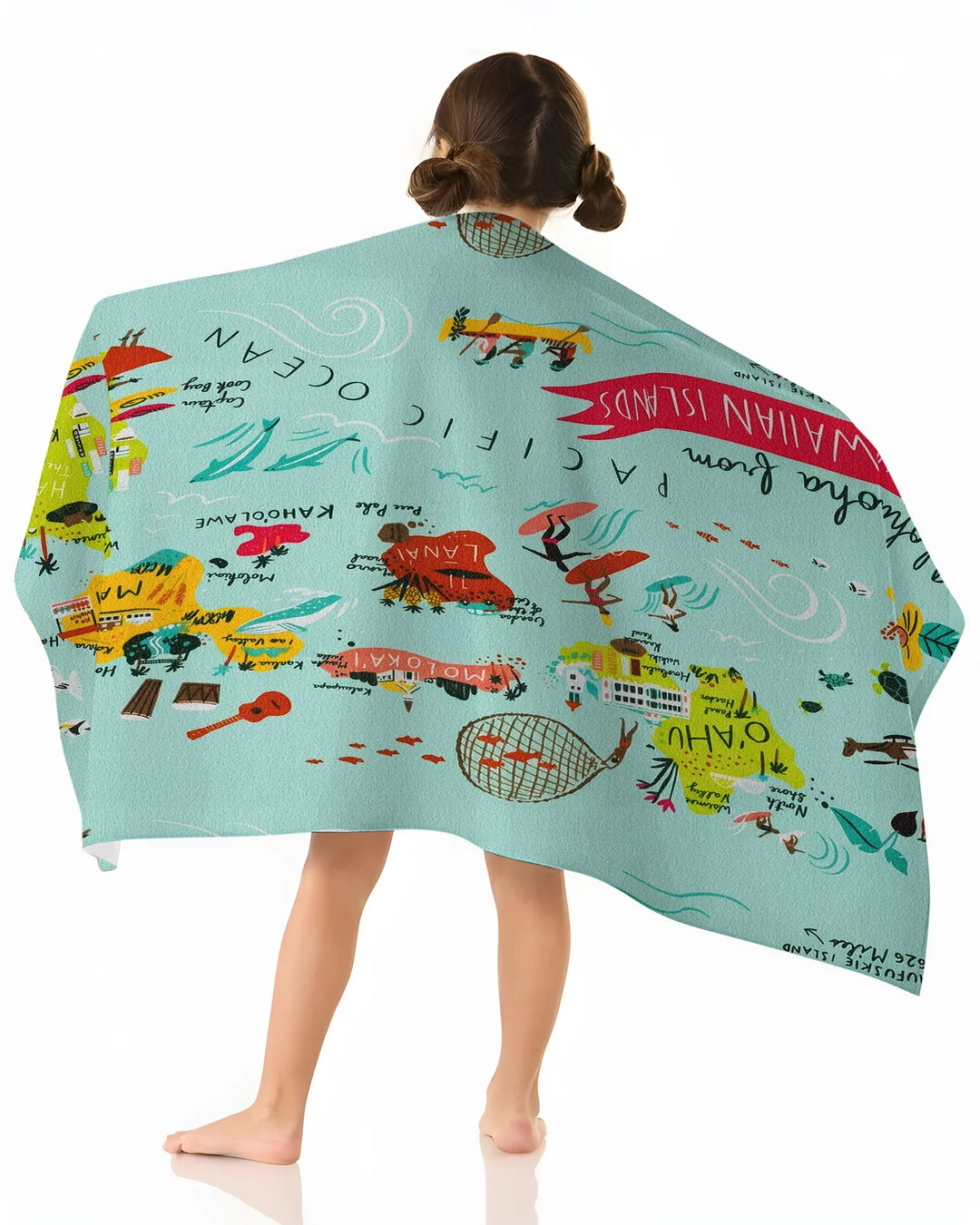 Hawaiian Islands Bamboo Beach Towel