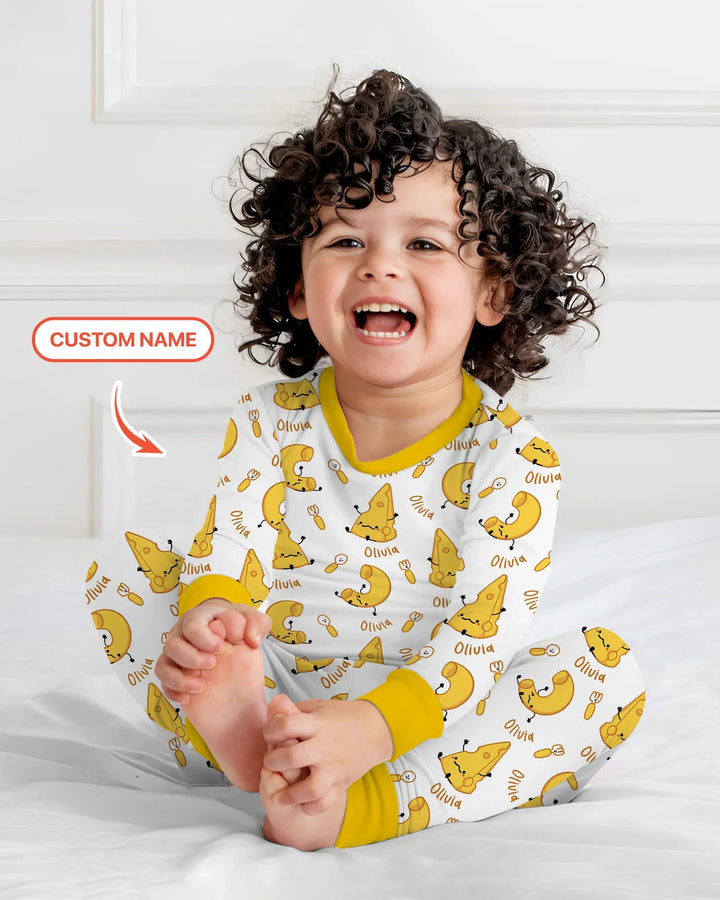 Zweiteiliges Langarm-Pyjama-Set mit Sommerfrüchten
