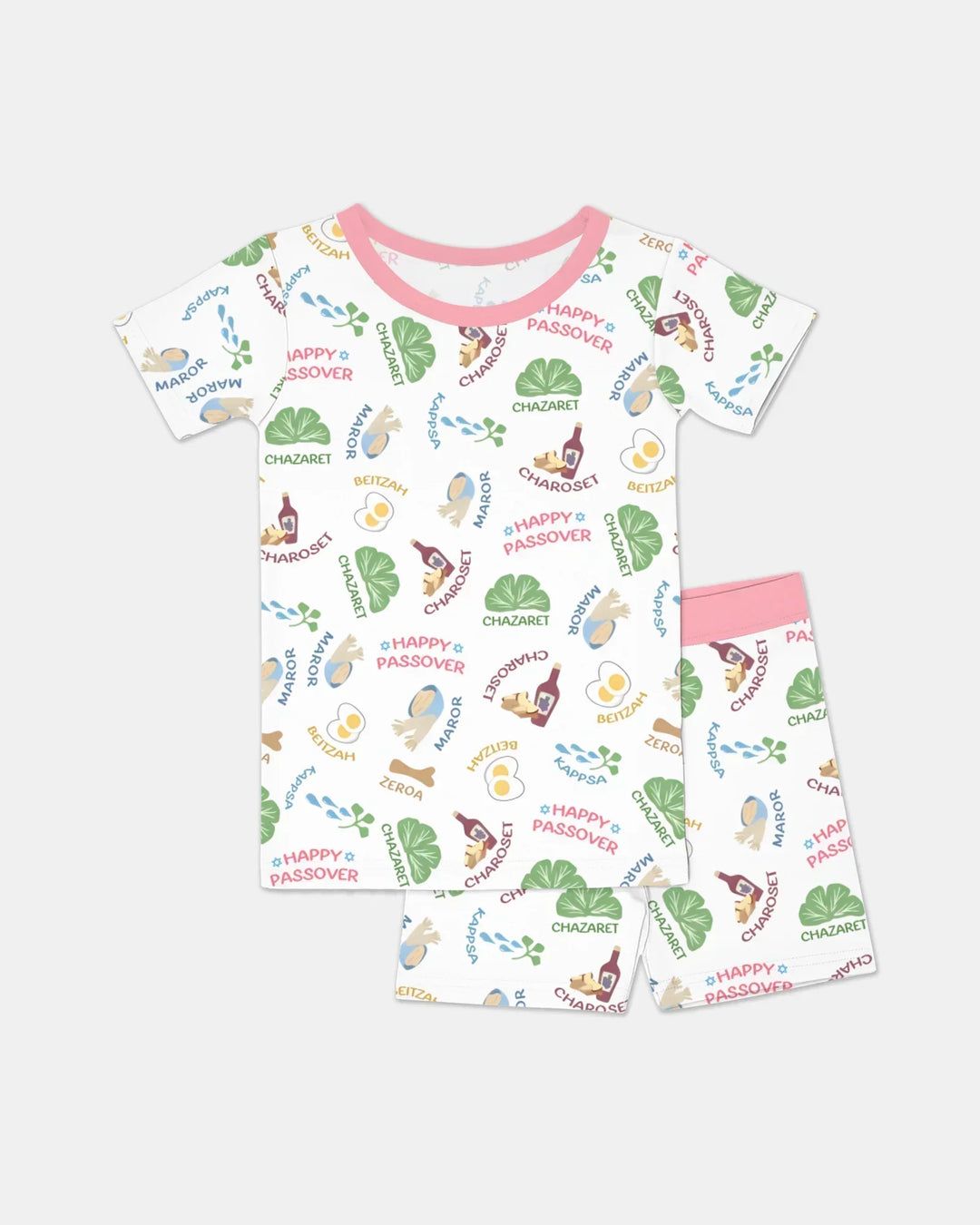 Template Zweiteiliges Pyjama-Set mit kurzen Ärmeln und Shorts