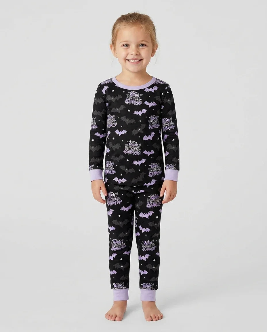 Halloween Butterflies Bamboo Two Piece Long Sleeve Pajama Set