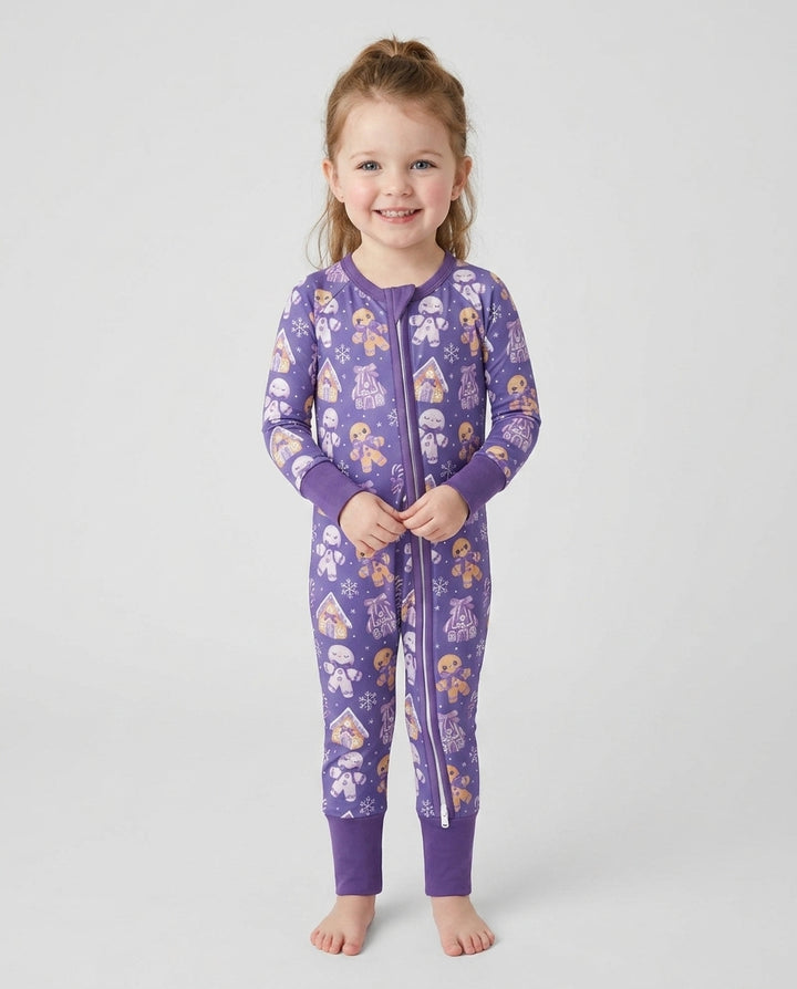 Purple Gingerbread Village Bamboo Convertible Zippy
