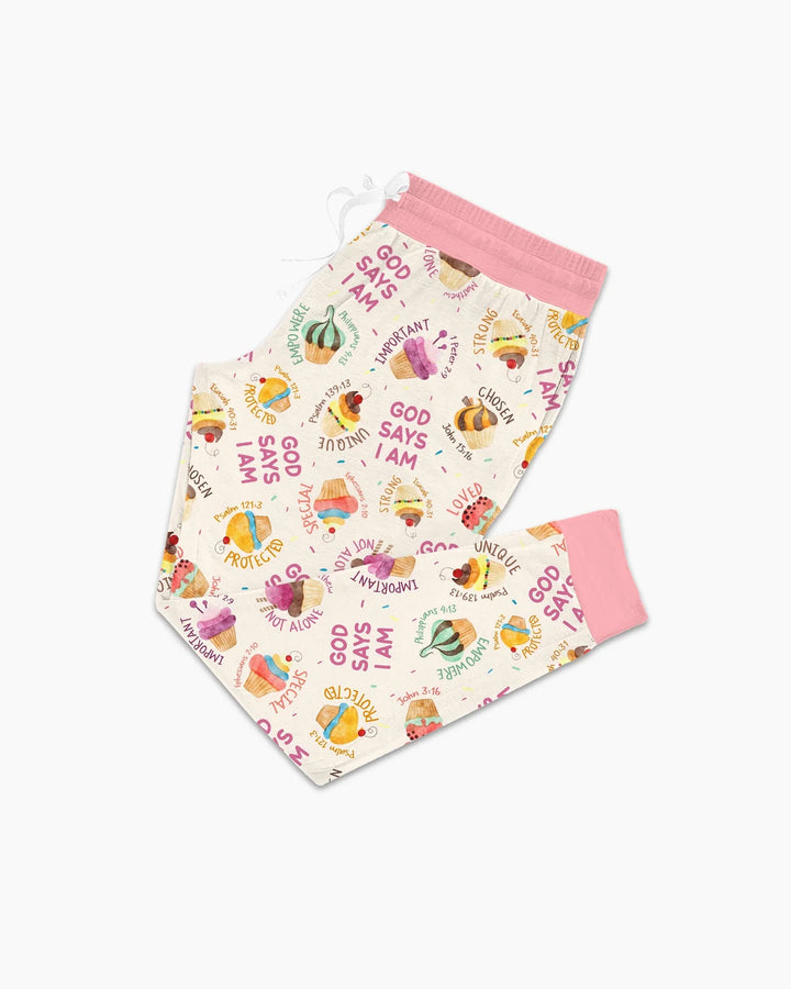 Niedliches Cupcake-Gott-sagt-ich-bin-Bambus-Damen-Pyjama-Set