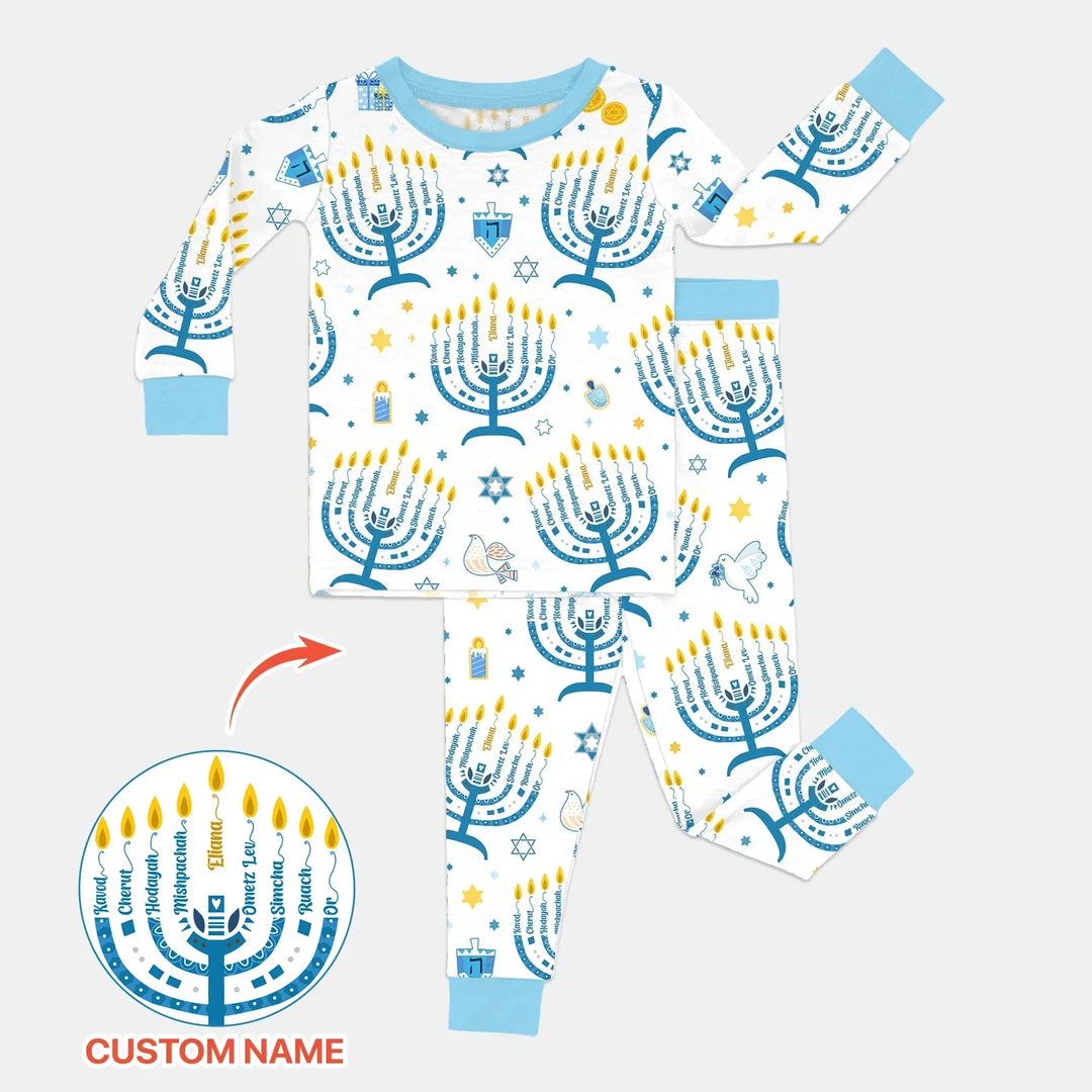 Zweiteiliges Langarm-Pyjama-Set mit Sommerfrüchten
