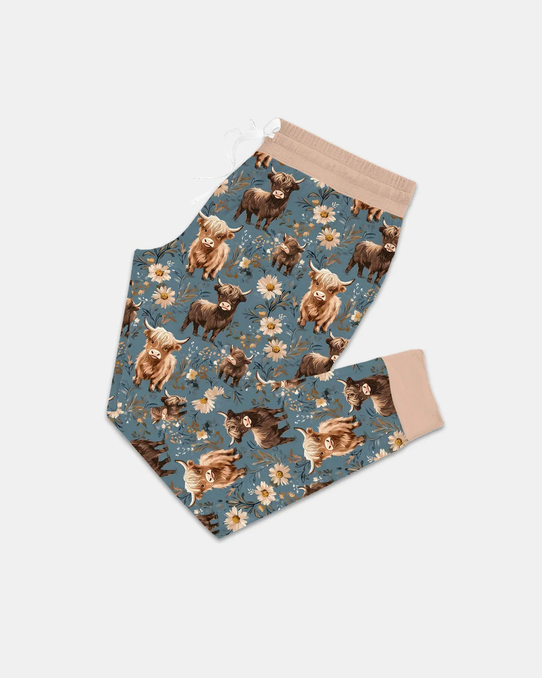 Majestic Highland Cows Familie passende Bambus Damen Pyjama Set