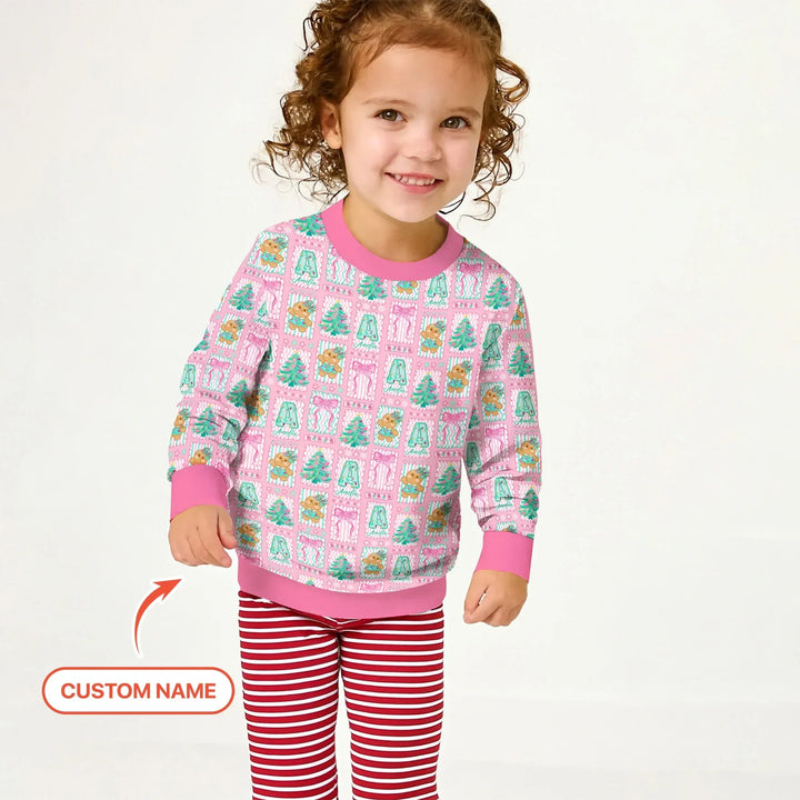 Custom Name "Merry Pink Christmas" Bamboo Crewneck Sweatshirt