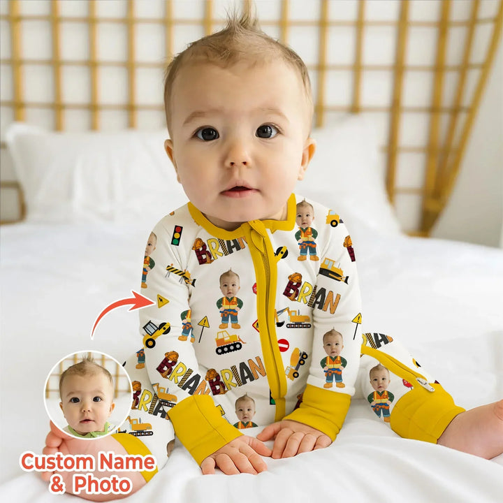 Gerippte Babykleidung mit individuellem Foto - Weich &amp; Skizzenhaft